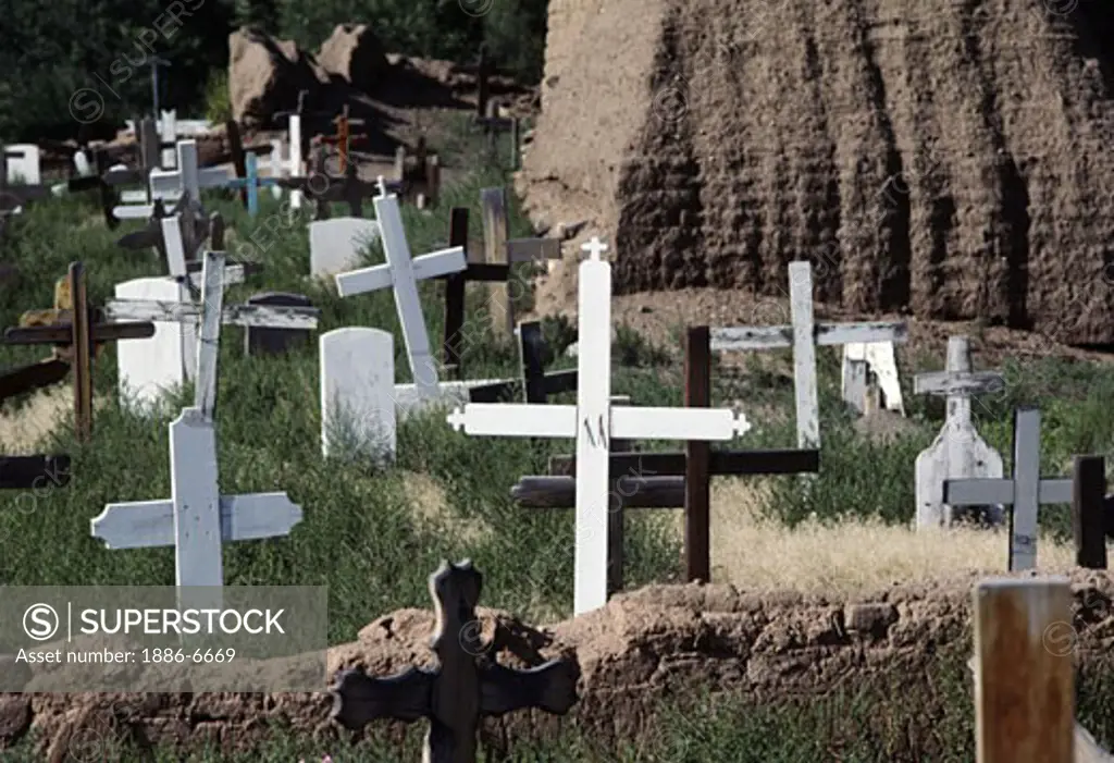 The Christian graveyard at PUEBLO DE TAOS - NEW MEXICO