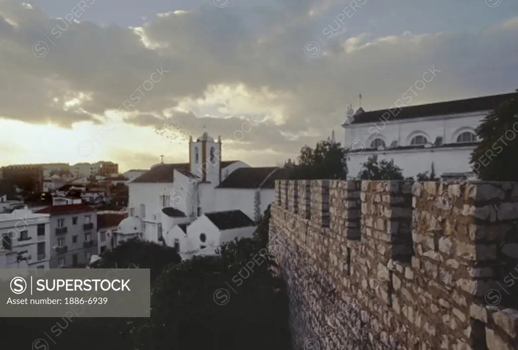 MOORISH CASTLE & CHURCH in TAVIRA, one of the ALGARVE'S most charming cities - PORTUGAL 
