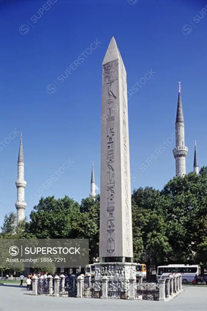 The OBELISK which stands on the HIPPODROME (Byzantine sports & civic center) was a present from Egypt - Istanbul, Turkey