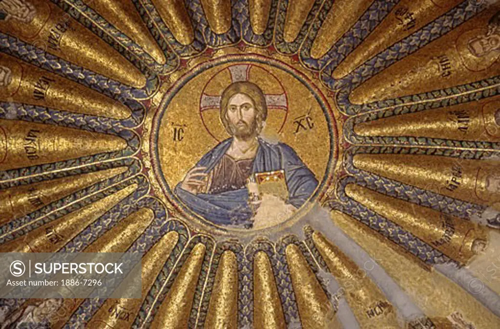14th Century Mosaic of Jesus & his Ancestors on the ceiling of KARIYE CAMII -  world's finest Byzantine art - Istanbul, Turkey