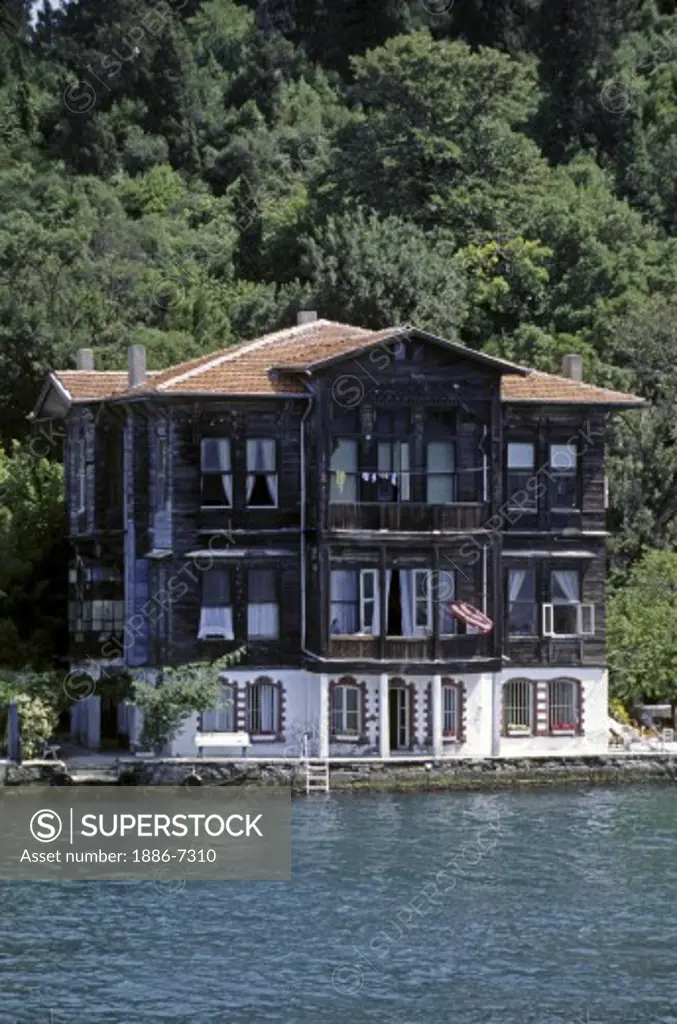 A luxury homes on the shore of  the BOSPHORUS (the waterway which joins the Mediterranean & the Black Sea) - Istanbul, Turkey