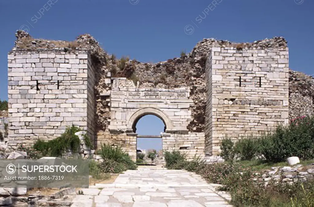 Gateway to the ruins of SAINT JOHN'S CATHEDRAL near Ephesus - Turkey