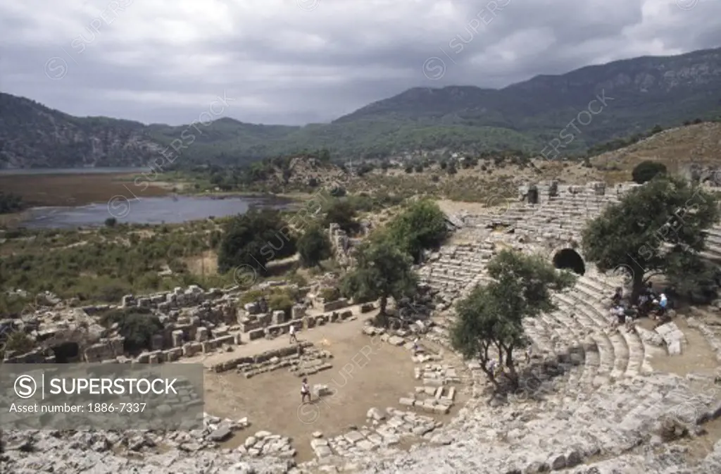 The Greek Theatre at The Ruins of CAUNUS which date to 400 BC - TURQUOISE COAST, TURKEY