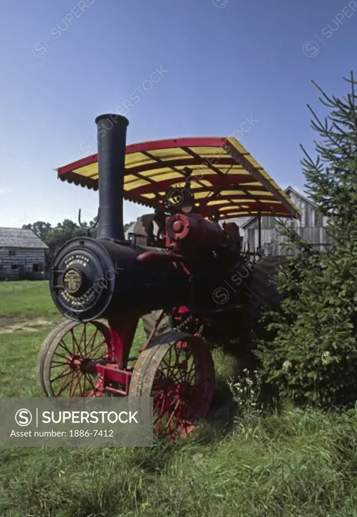 Historic STEAM ENGINE TRACTOR in OLD WORLD WISCONSIN - WISCONSIN