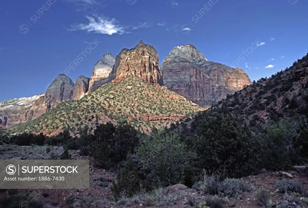 Dramatic light on mountains - ZION NATIONAL PARK