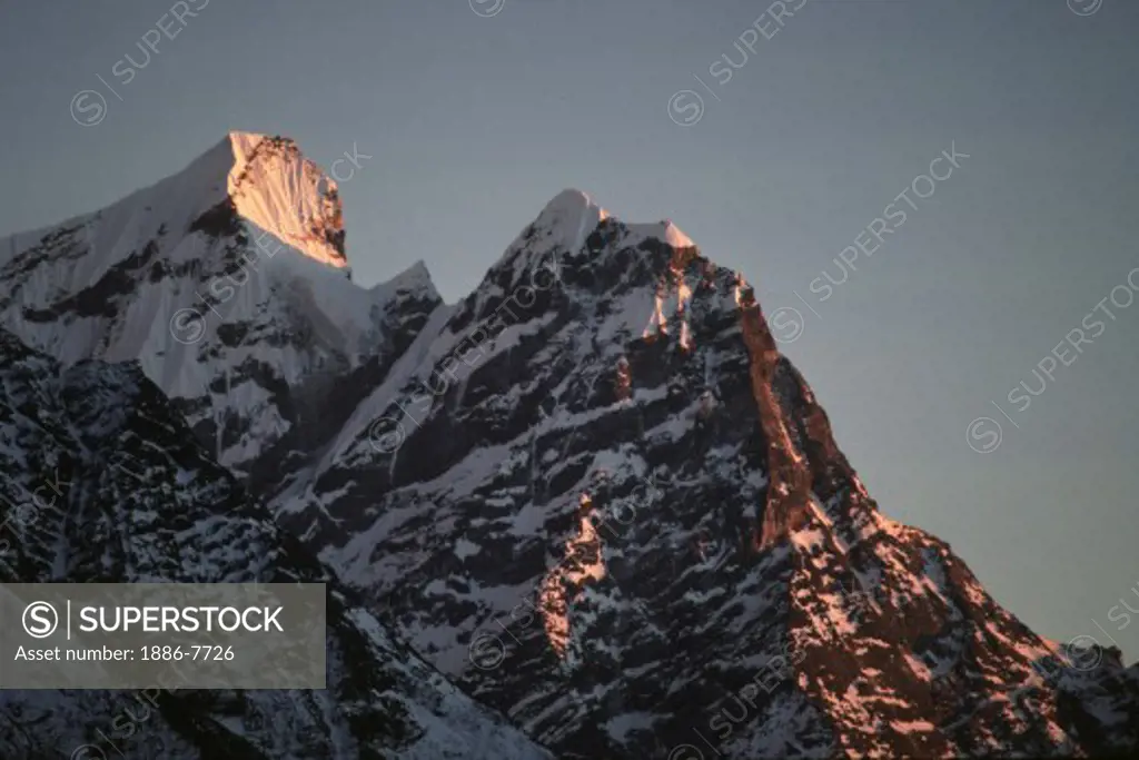 Sunset on Himalayan peak - KHUMBU DISTRICT, NEPAL