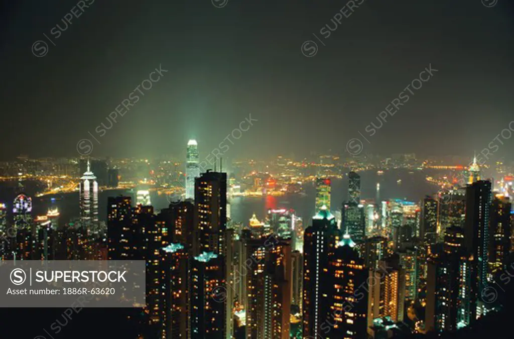 Hongkong harbour from Victoria Peak