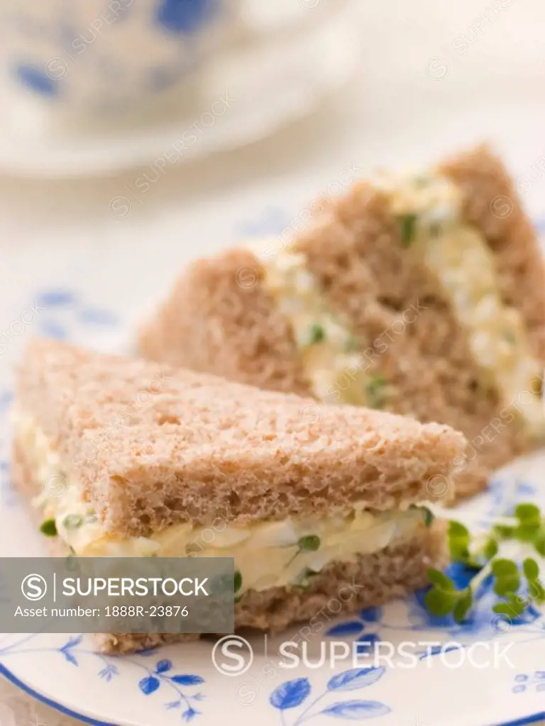 Egg and Cress Sandwich on Brown Bread with Afternoon Tea