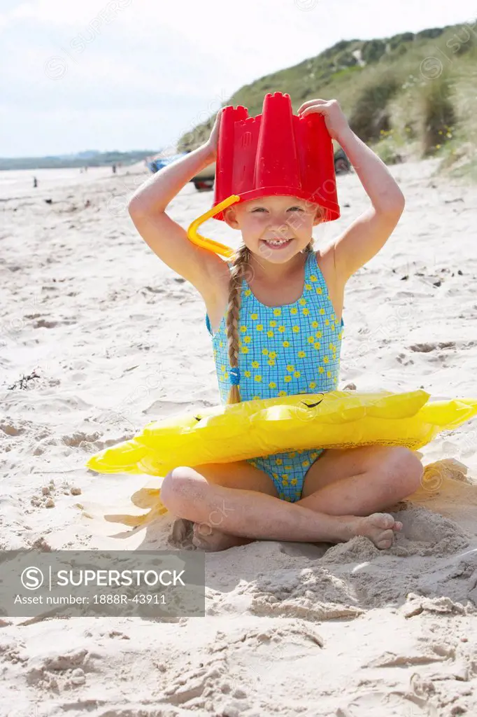 Child having fun on beach