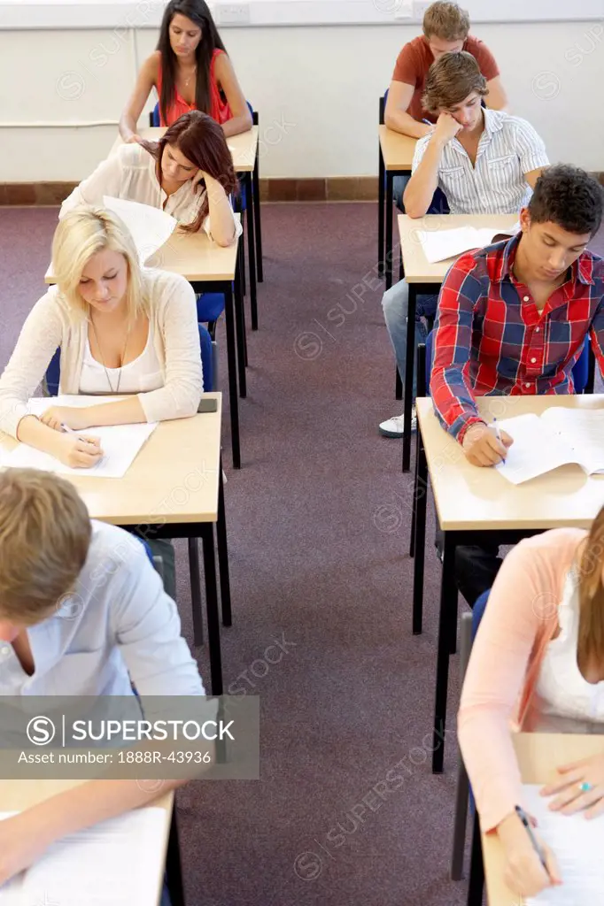 Students sitting exam