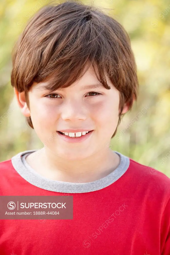 Portrait caucasian boy outdoors