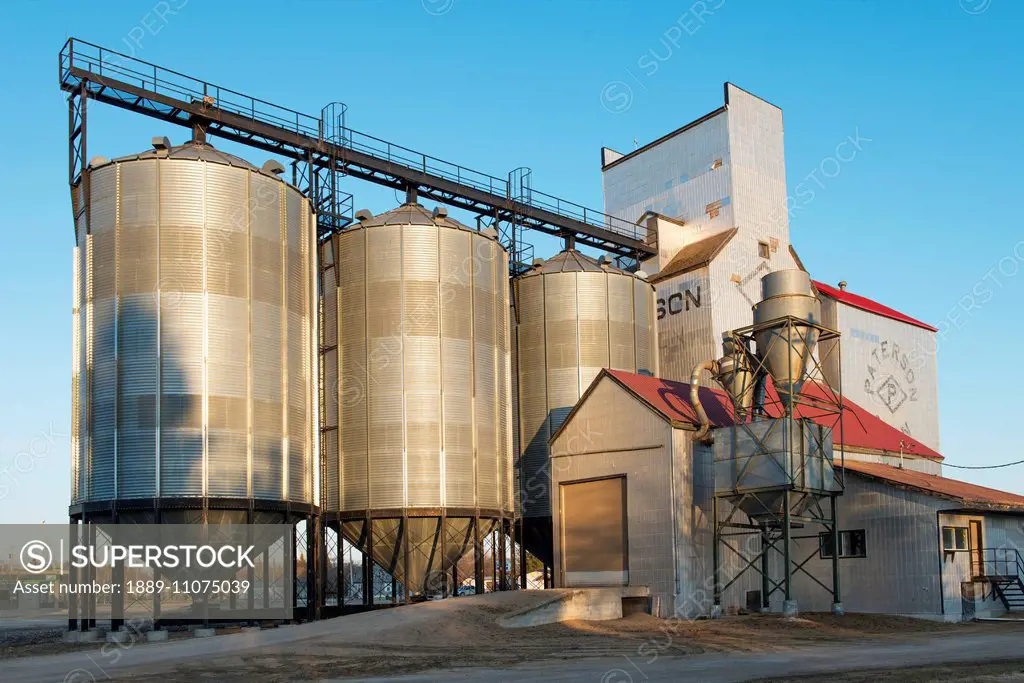 Grain storage containers; Teulon, Manitoba, Canada