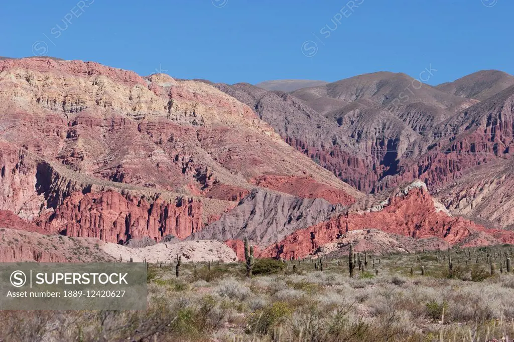 Multicoloured Mountains Of The Quebrada De Humahuaca Between The Towns Of Humahuaca And Huacalera, Jujuy, Argentina