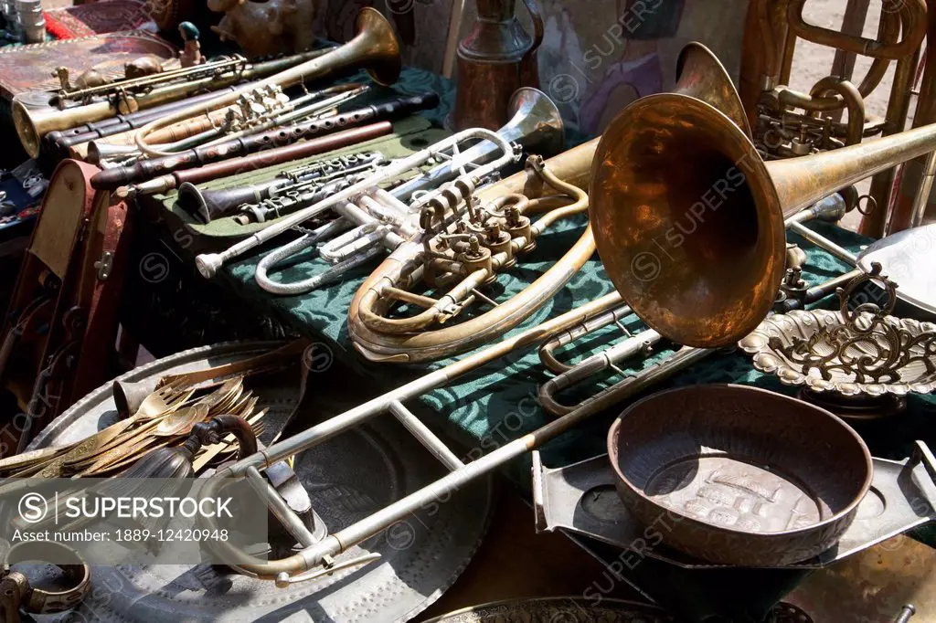 Musical Instruments At The Flea Market, Sofia, Bulgaria