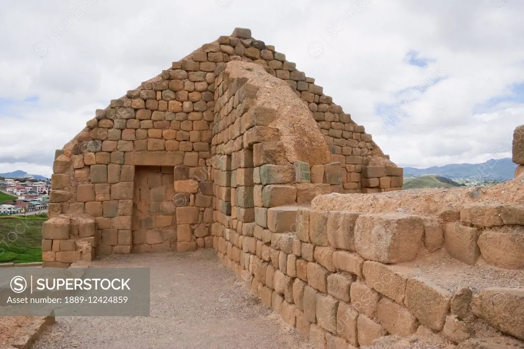 Structure Atop The Temple Of The Sun, Ingapirca Archaeological Complex, Canar, Ecuador