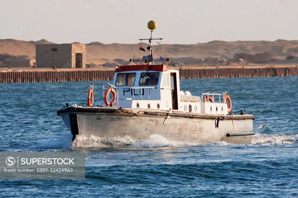 Pilot Boat In The Suez Canal, Suez, South Sinai, Egypt