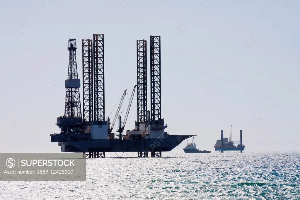 Oil Platform In The Red Sea Near Abu Rudeis, South Sinai, Egypt