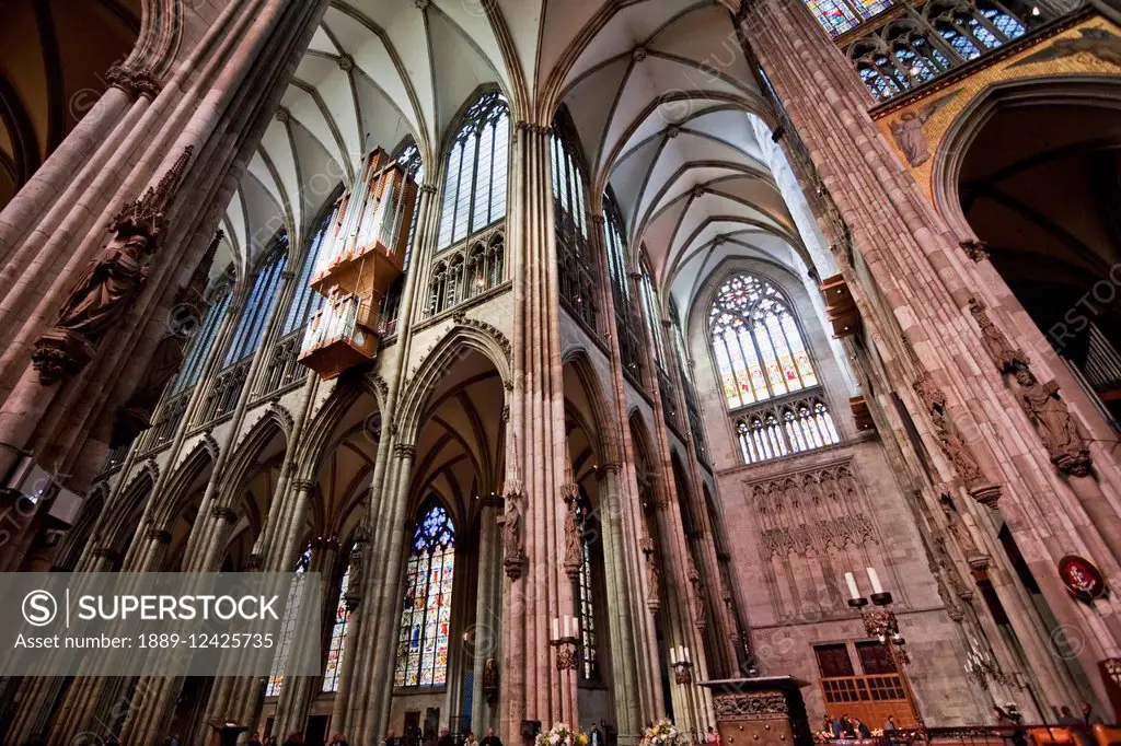 Interior Of The Cologne Cathedral, Cologne, North Rhine-Westphalia, Germany