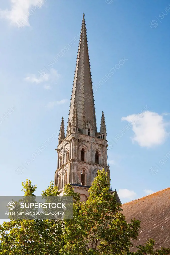 Spire Of The Abbey Church Of Saint-Savin Sur Gartempe, Saint-Savin Sur Gartempe, Vienne, France