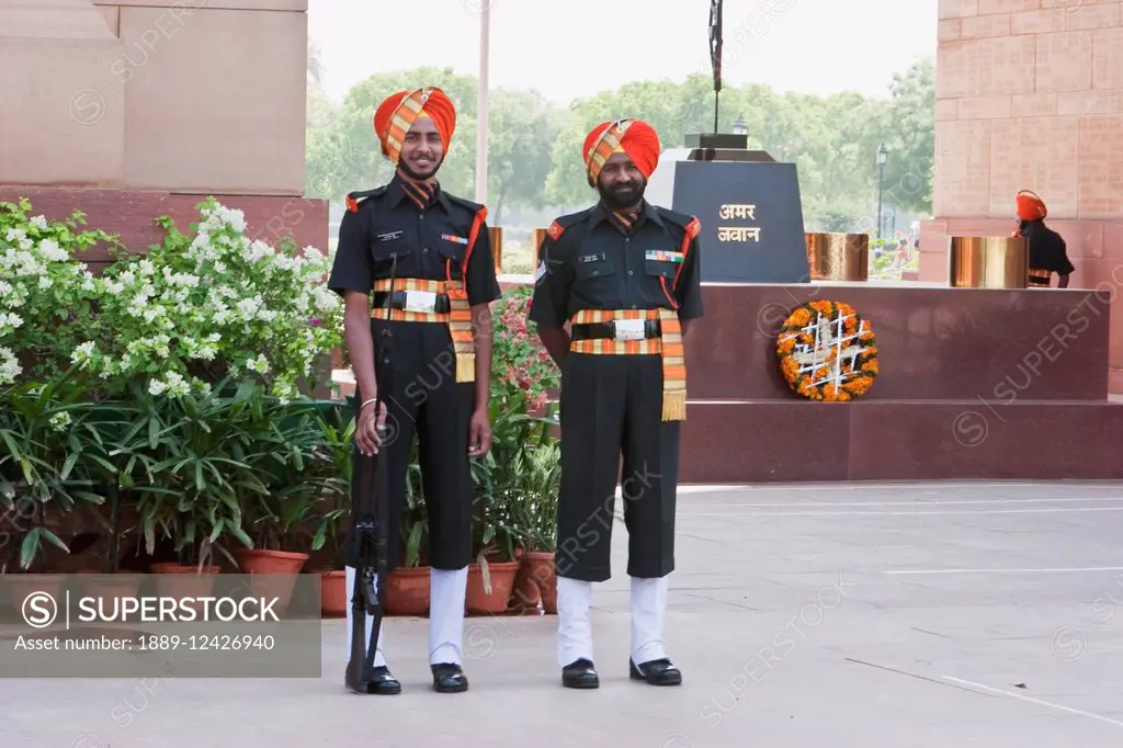 Guards At The India Gate, Delhi, India