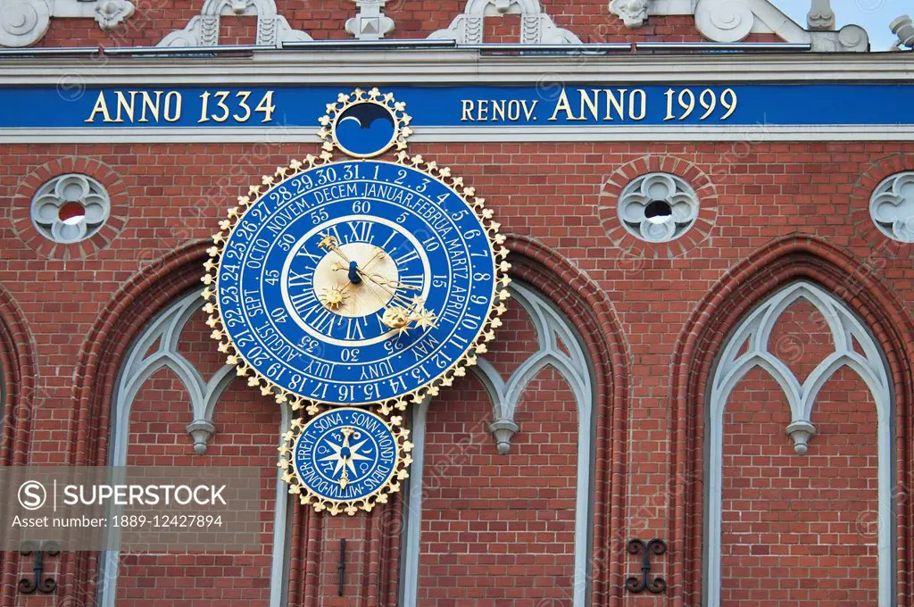 Clock Of The House Of The Blackheads, Riga, Latvia