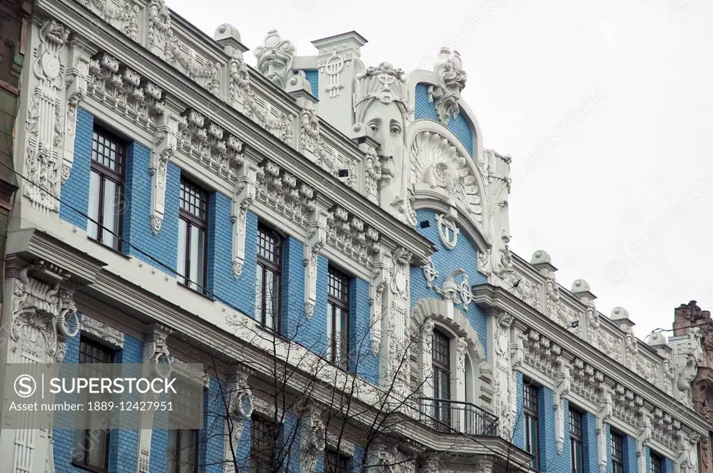 Art Nouveau Building Designed By Mikhail Eisenstein On 10B Elizabetes Street, Riga, Latvia