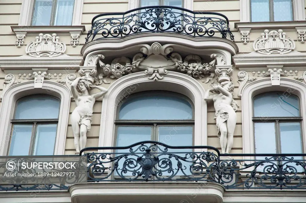 Art Nouveau Building Designed By Mikhail Eisenstein On Elizabetes St. 13, Riga, Latvia
