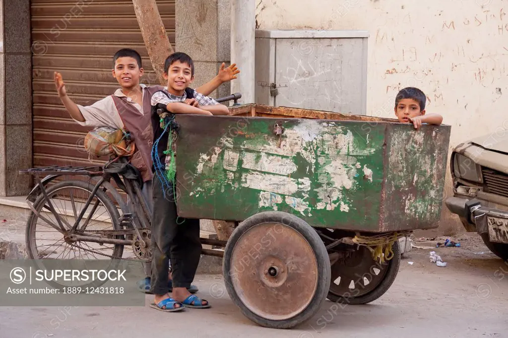 Boys By A Tricycle, Cairo, Al Qahirah, Egypt