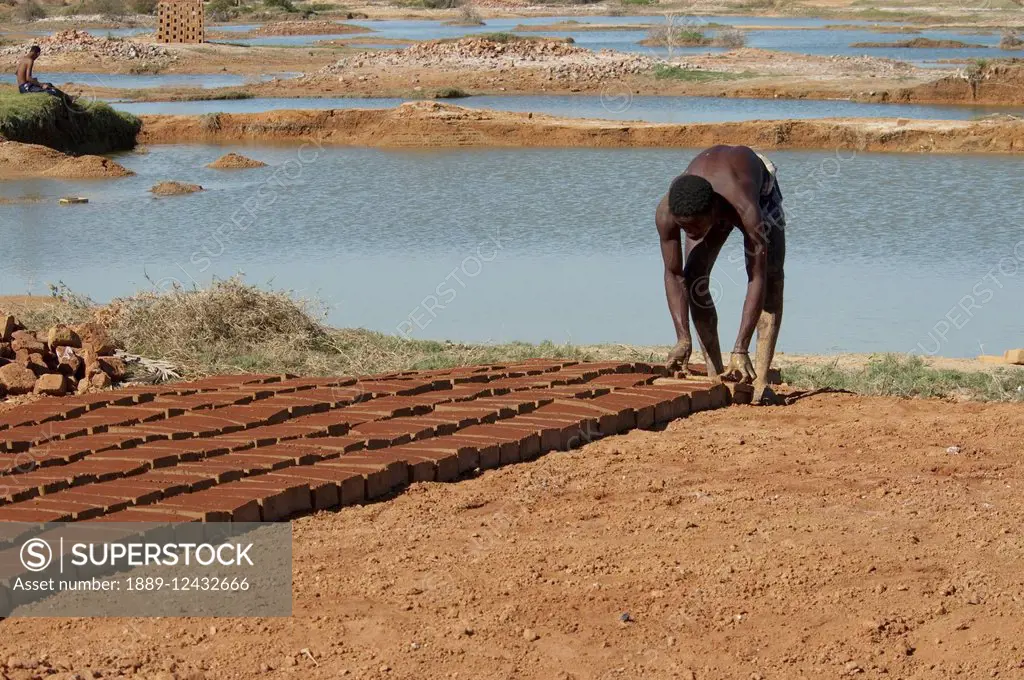 Brick Makers, Antsokay, Toliara Province, Madagascar