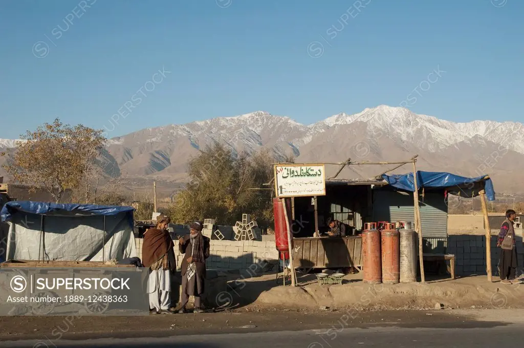 Gas Vendor Along A Kabul Street,, Afghanistan