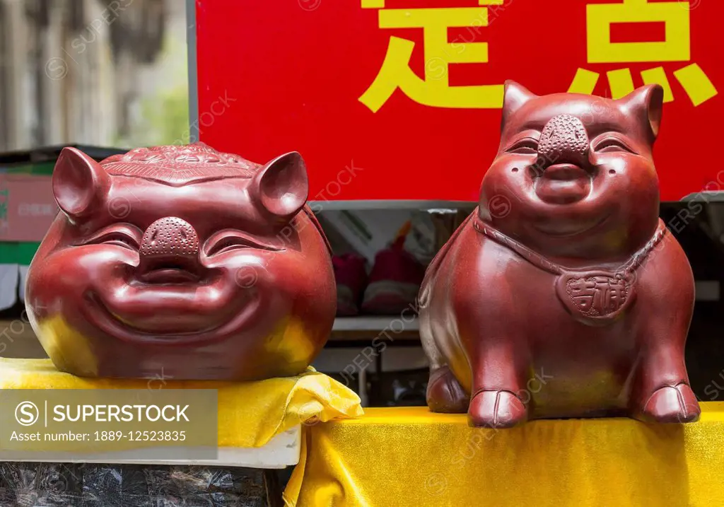 Clay pigs, Suzhou, Jiangsu, China