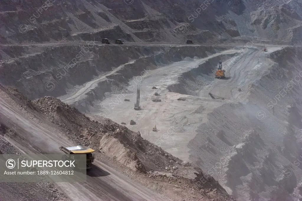 Sandstorm In Chuquicamata, The Largest Open Copper Mine In The World, Antofagasta Region, Chile