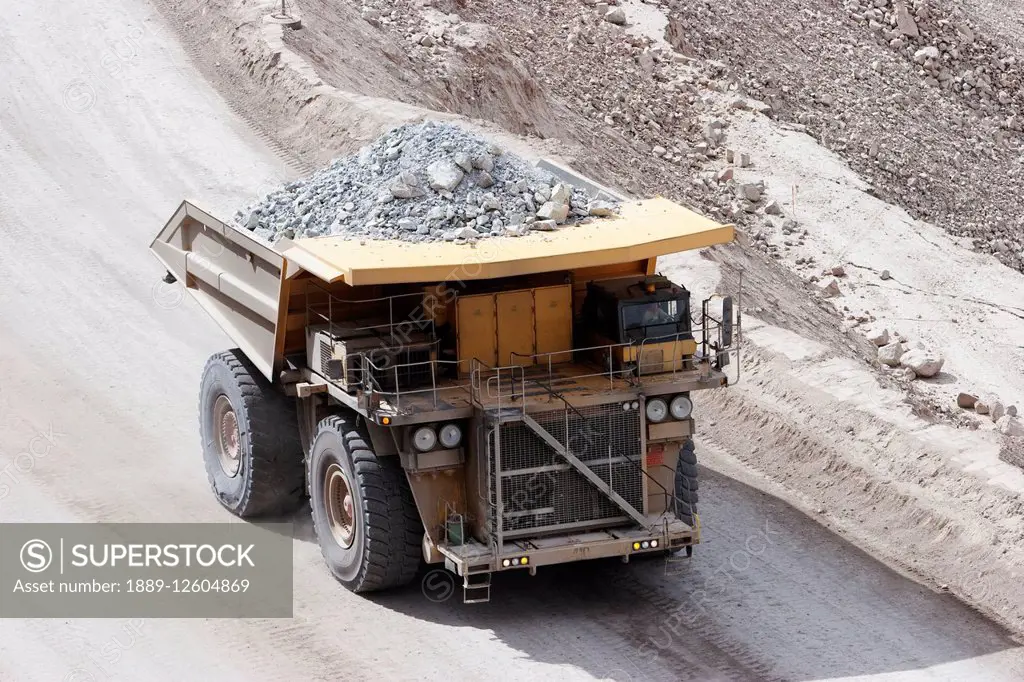 Giant Truck Laden With Ore At Chuquicamata, The Largest Open Pit Copper Mine In The World, Antofagasta Region, Chile