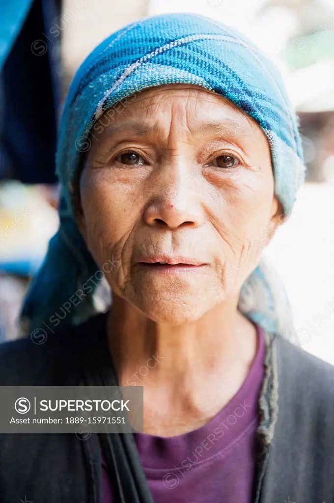 Burma, Shan State, Portrait Of A Senior Woman; Lashio