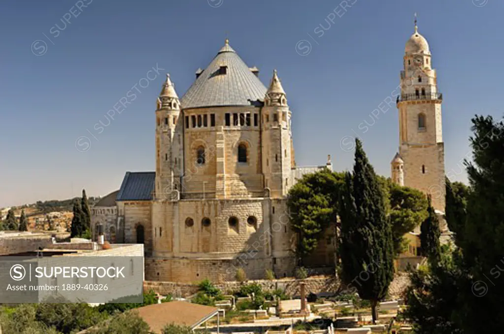 Church of the Dormition and bell tower at Mt Zion; Jerusalem, Israel