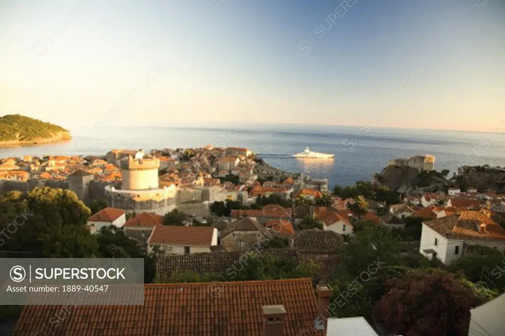 High angle view of Dubrovnik; Croatia