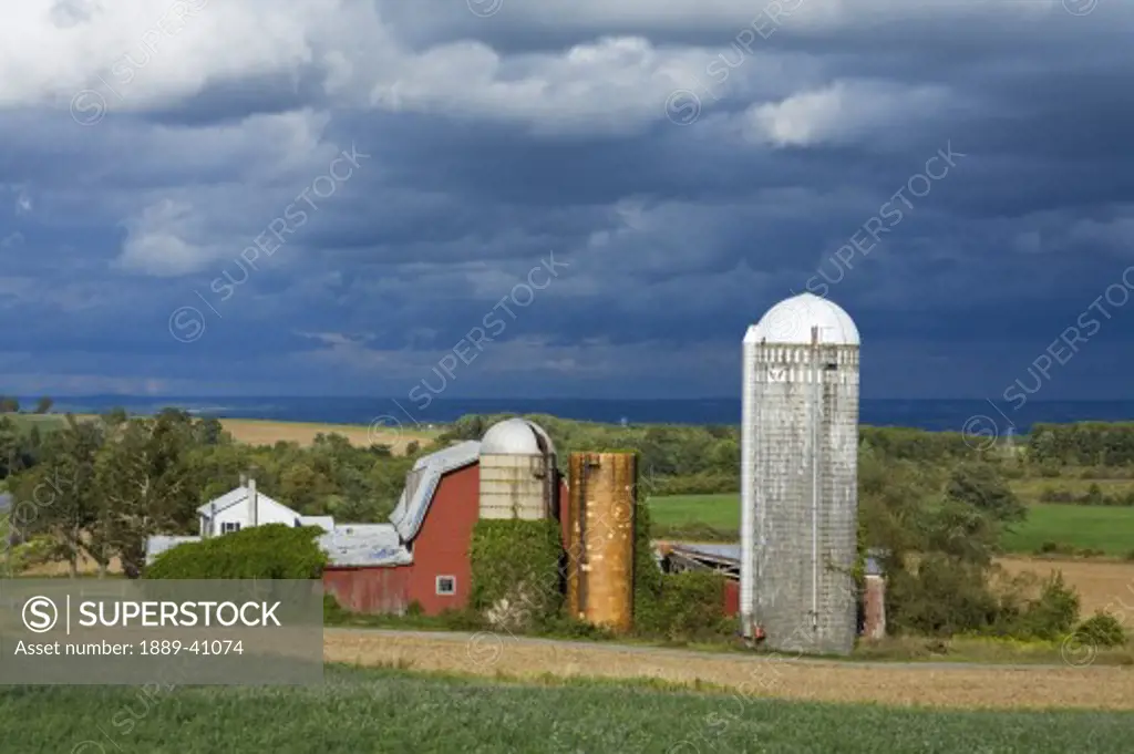tranquile view of farm near Leichester; Greater Rochester Area, New York, USA