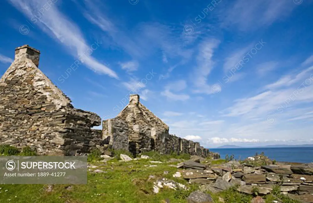The abandoned village; Riasg Buidhe, Colonsay, Island of Colonsay, Scotland, UK