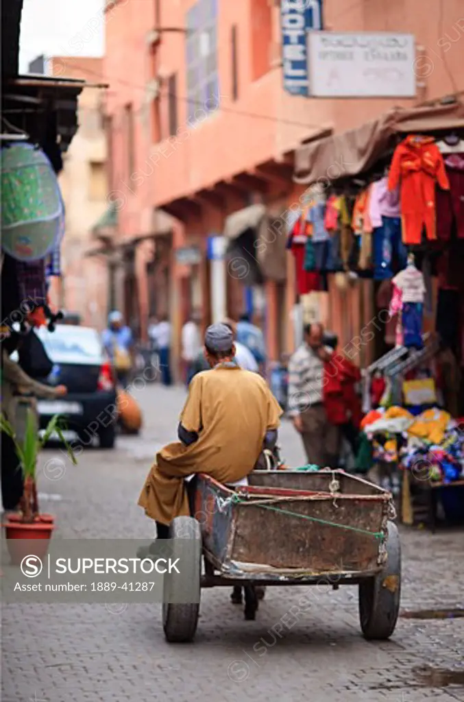 Street life near Djemaa el Fna district; Marrakech, Morocco