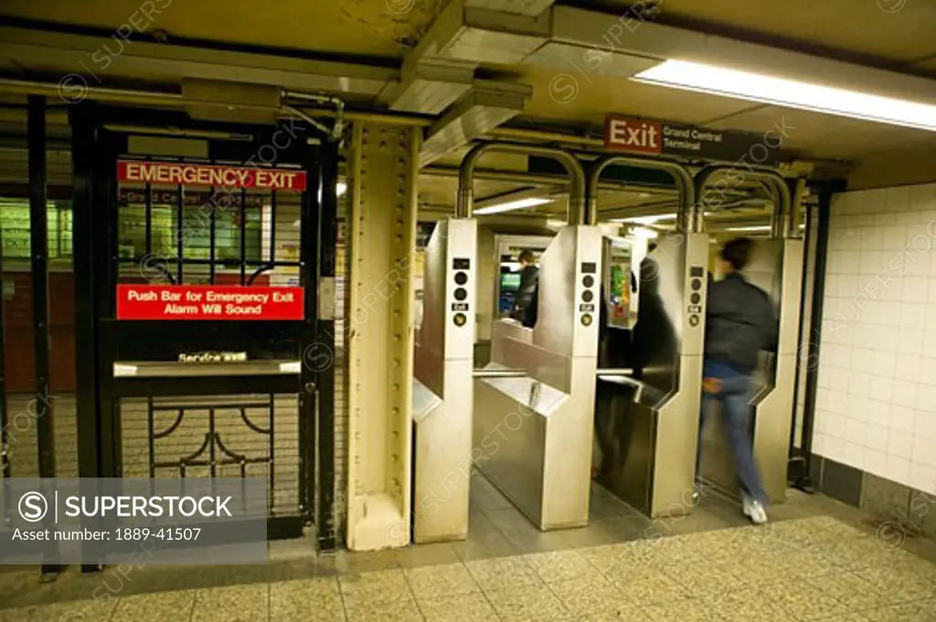 Grand Central Terminal Subway exit; New York City, USA