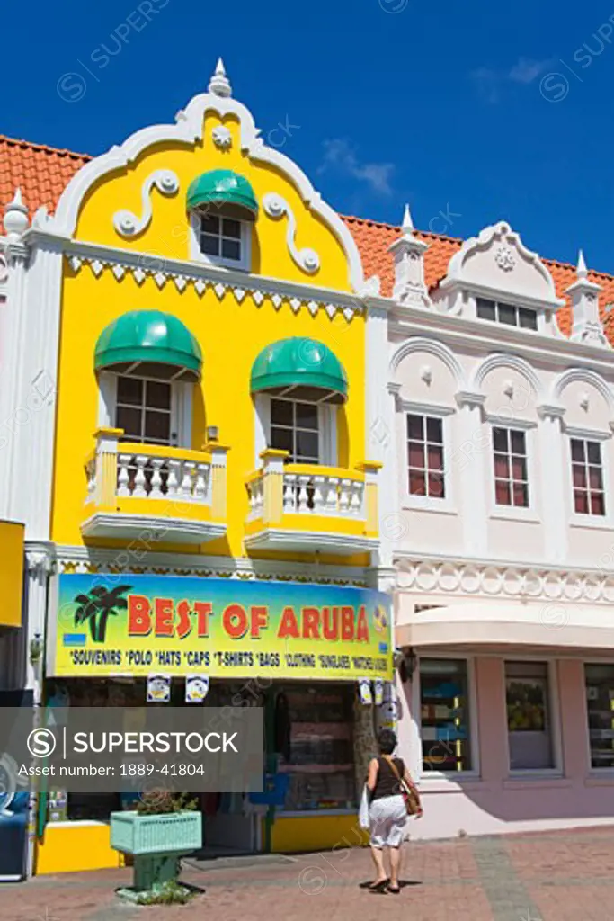 Local architecture; Holland Aruba Mall, Oranjestad, Island of Aruba, Aruba, Kingdom of the Netherlands