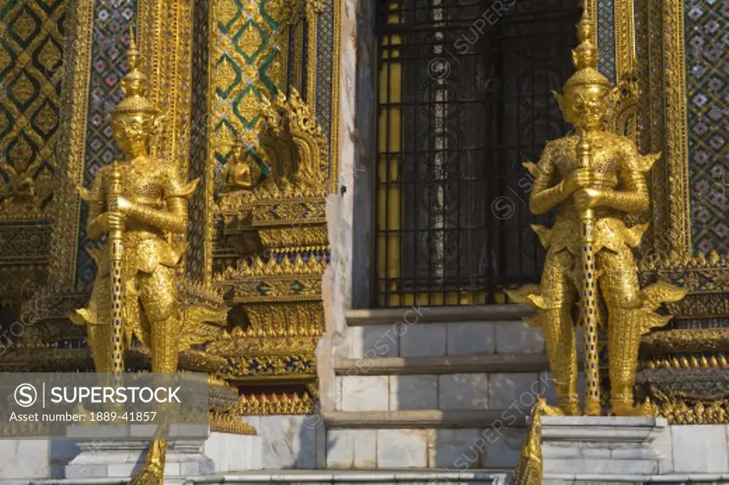 Statues guarding Phra Mondop at Royal Grand Palace in Rattanakosin District; Bangkok, Thailand