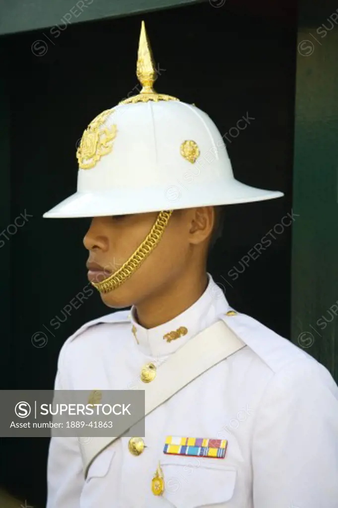Guard at Royal Grand Palace in Rattanakosin District; Bangkok, Thailand