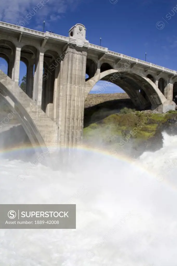 Spokane River during major flood in Riverfront Park; Spokane, Washington, USA