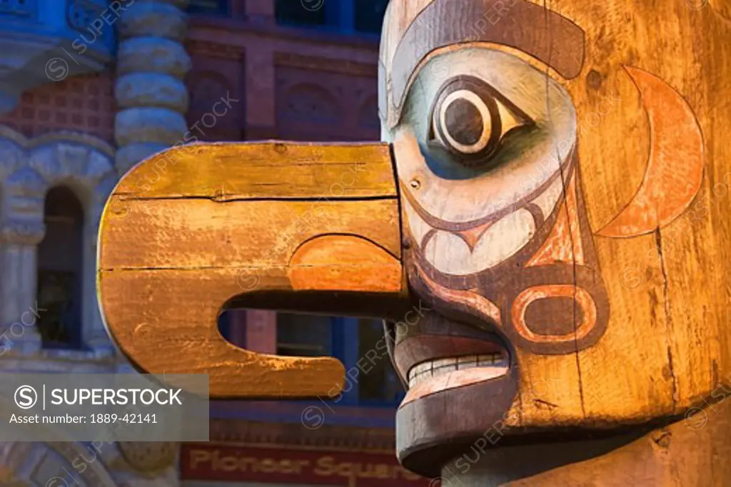 Totem Pole in Pioneer Square; Seattle, Washington State, USA
