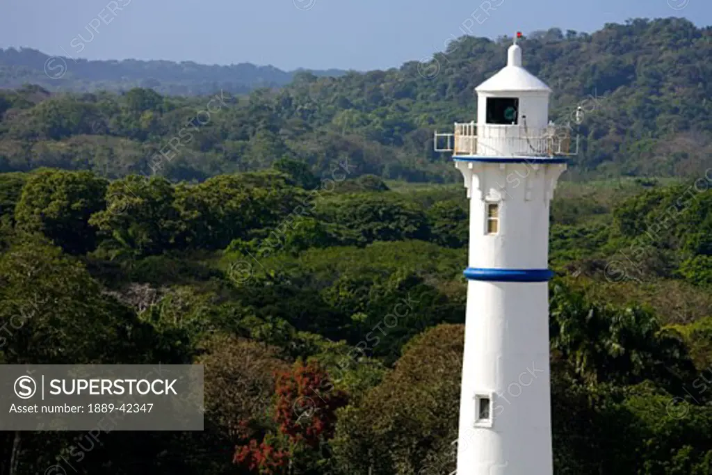 Gatun Locks Lighthouse, Panama Canal, Panama, Central America; Lighthouse
