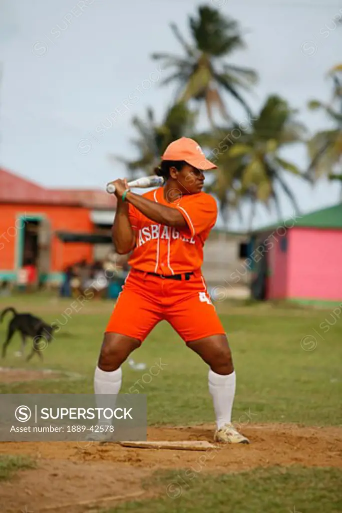 Tasbapauni, Nicaragua; Woman playing softball
