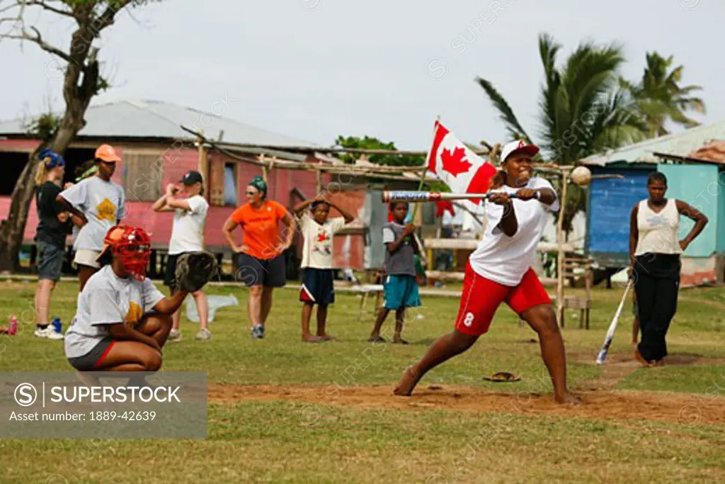 Tasbapauni, Nicaragua; Women playing softball