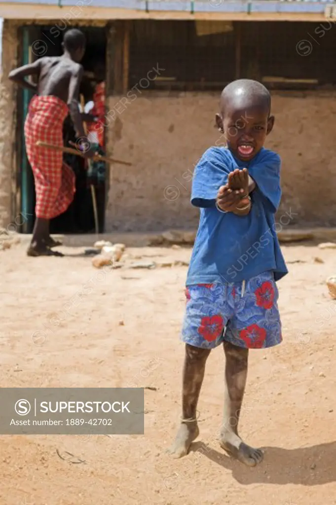 Kenya; Samburu child begging