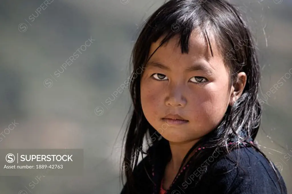 Sapa, Vietnam; Portrait of young girl